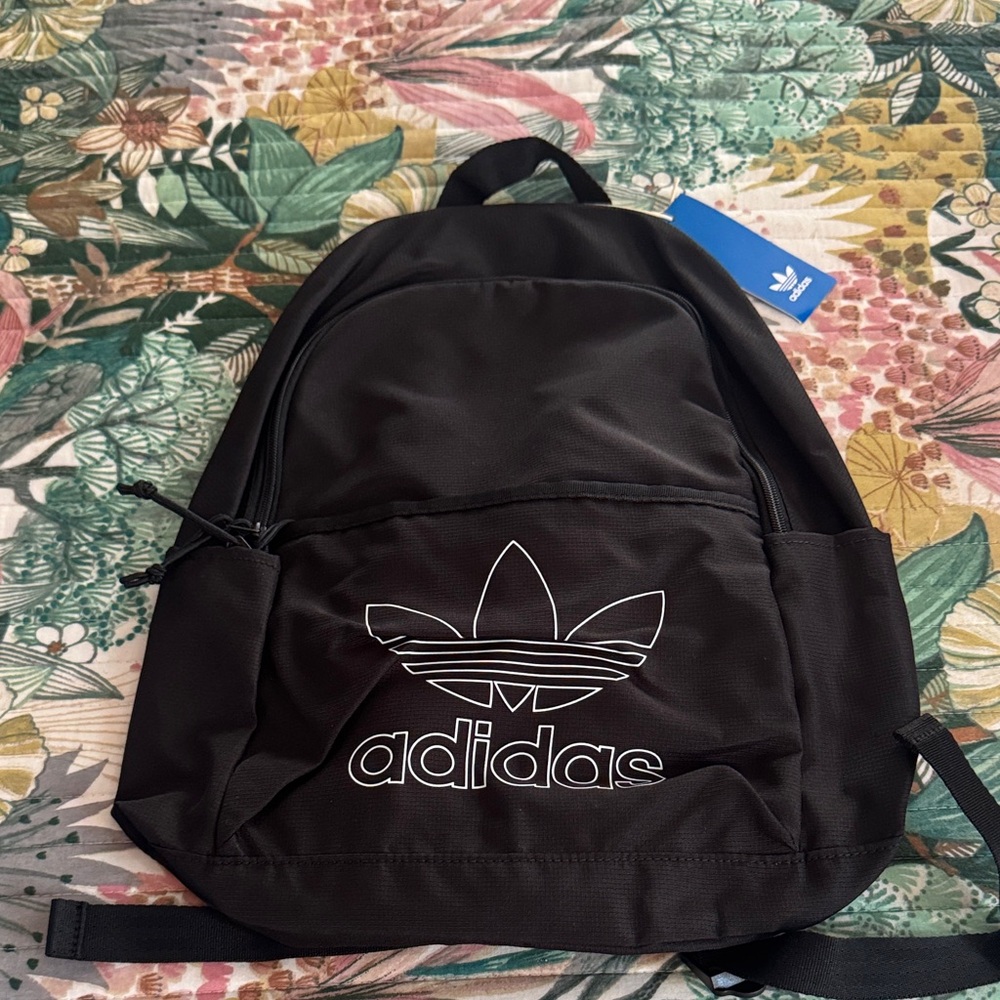 Adidas Sleek Black Backpack with Trefoil Logo